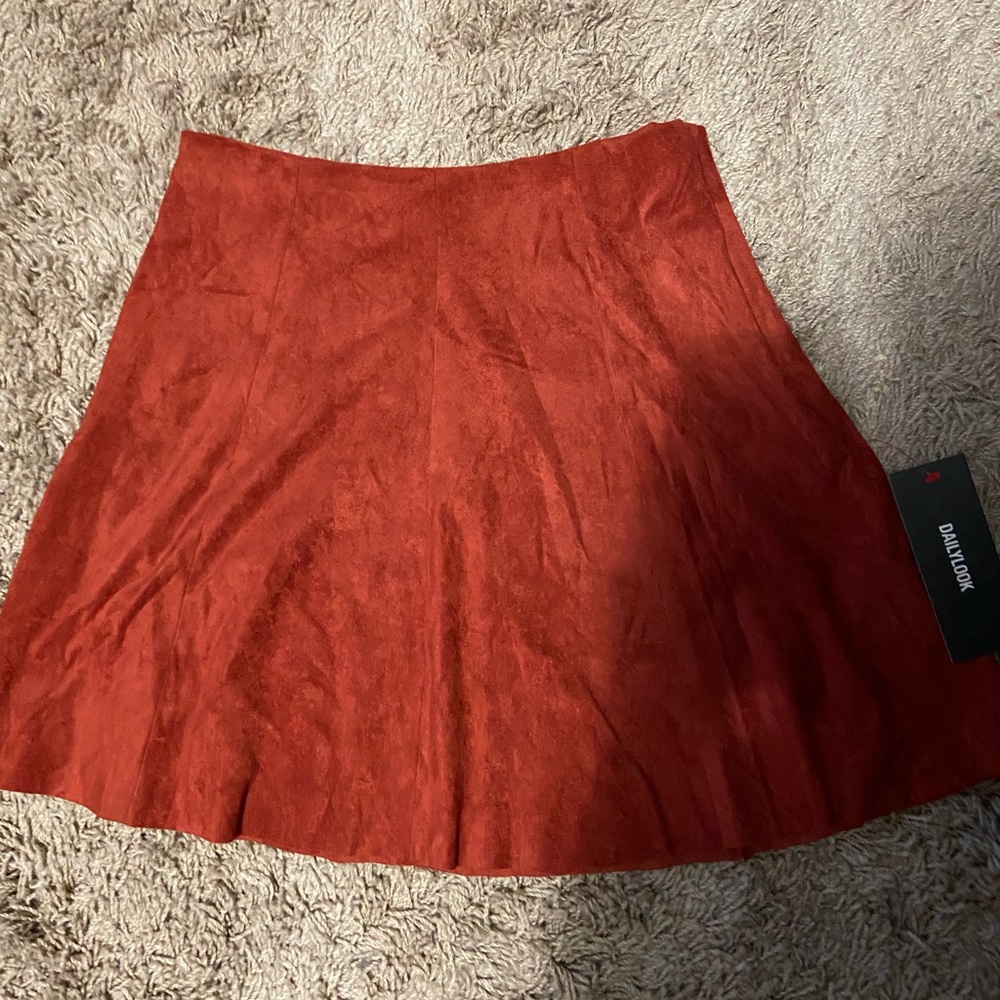 Faux suede skirt